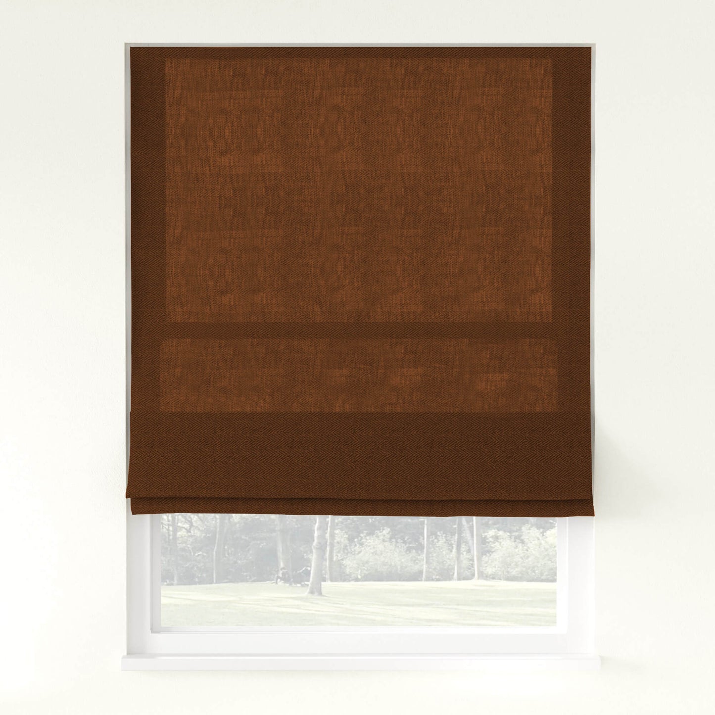 Chevron Herringbone Weave Linen  Roman Shade Cordless