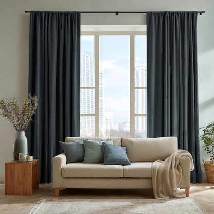 Chevron Textured Linen Blend Drapes Soft Top