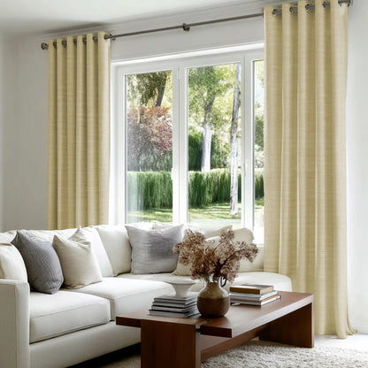 Chevron Textured Linen Blend Drapes Grommet - LuxDrape
