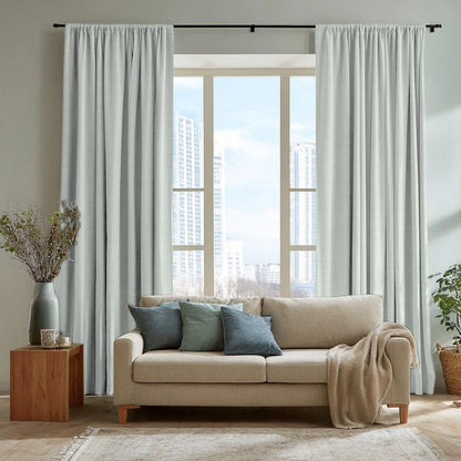 Chevron Textured Linen Blend Drapes Soft Top