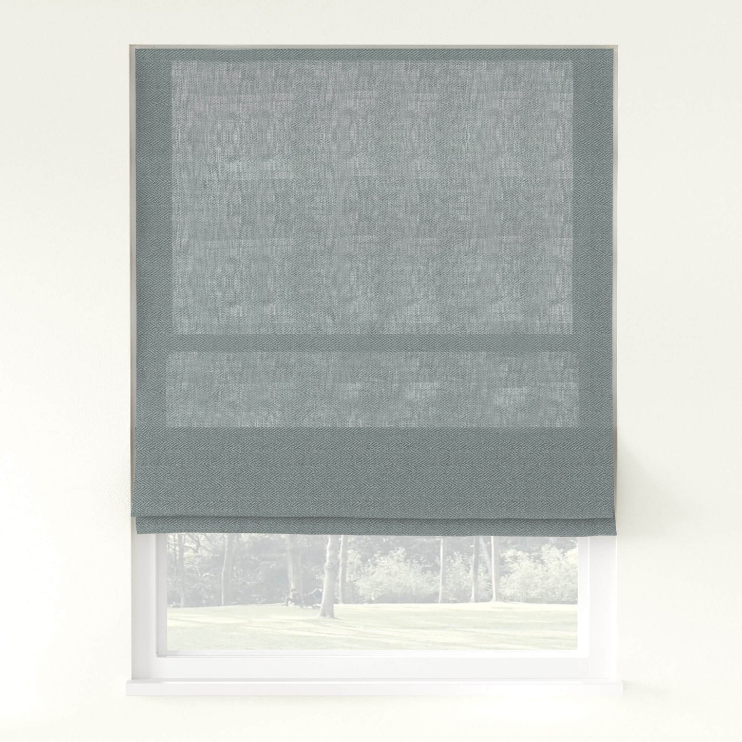 Chevron Herringbone Weave Linen  Roman Shade Cordless