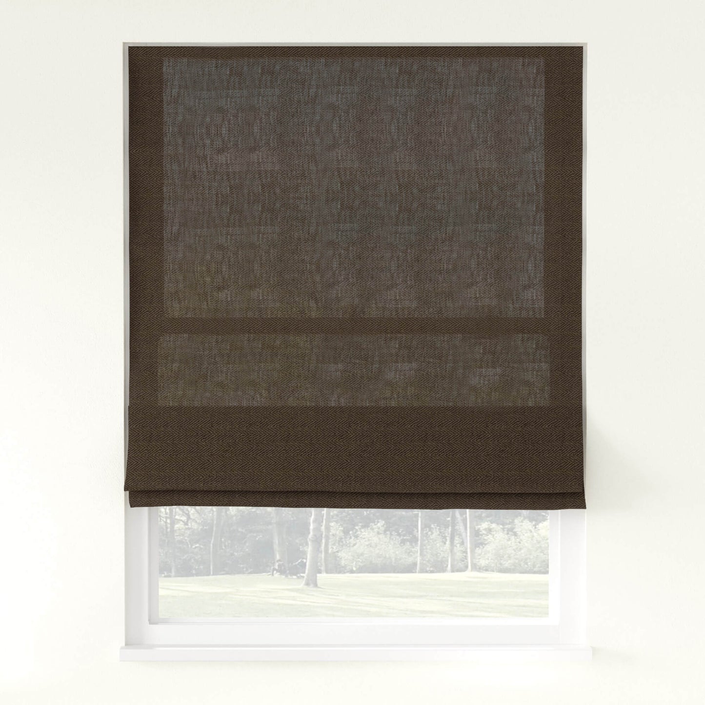 Chevron Herringbone Weave Linen  Roman Shade Cordless