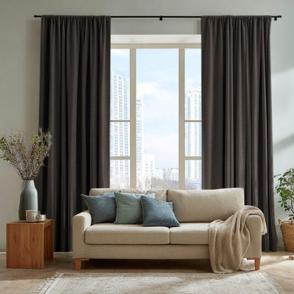 Chevron Textured Linen Blend Drapes Soft Top