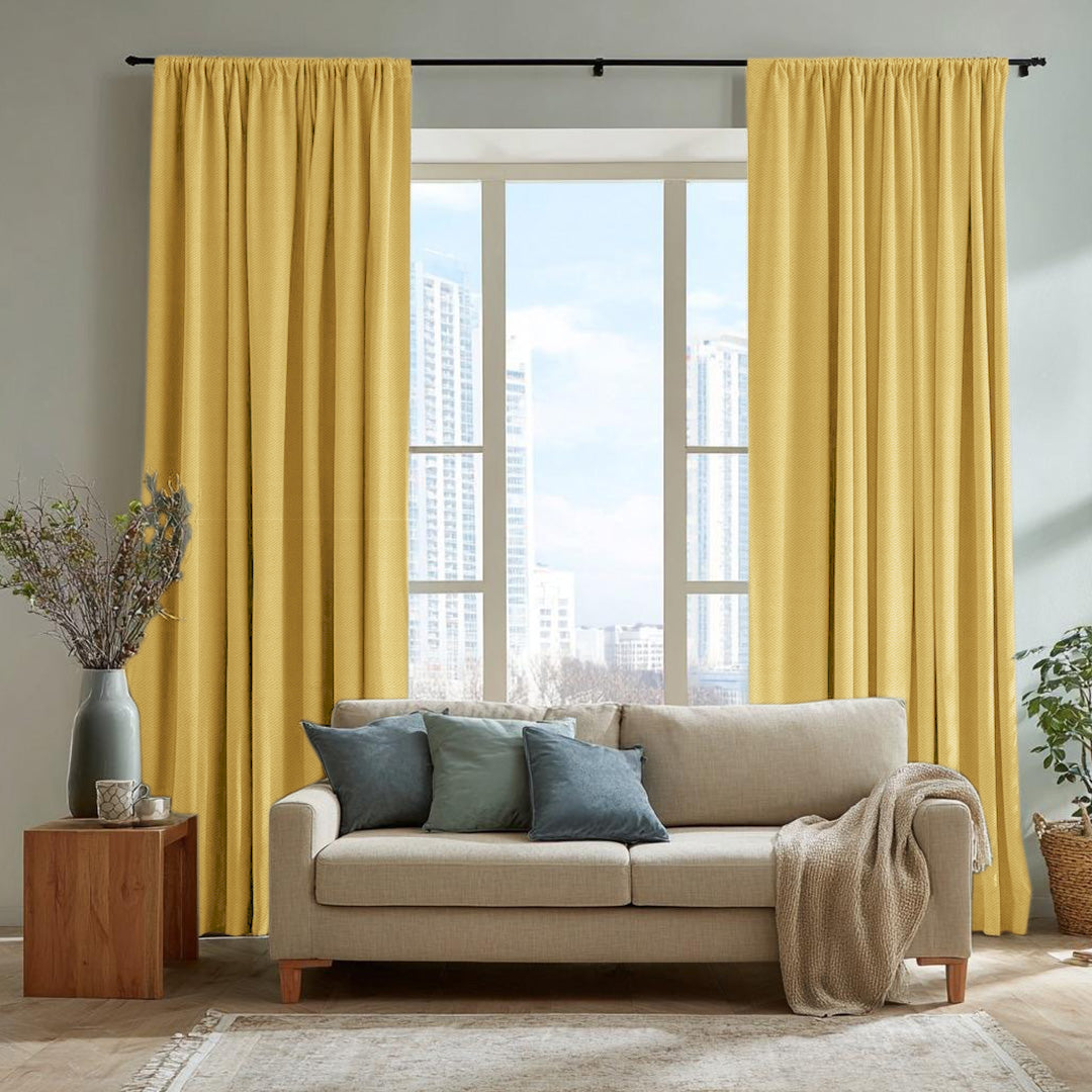 Chevron Textured Linen Blend Drapes Soft Top
