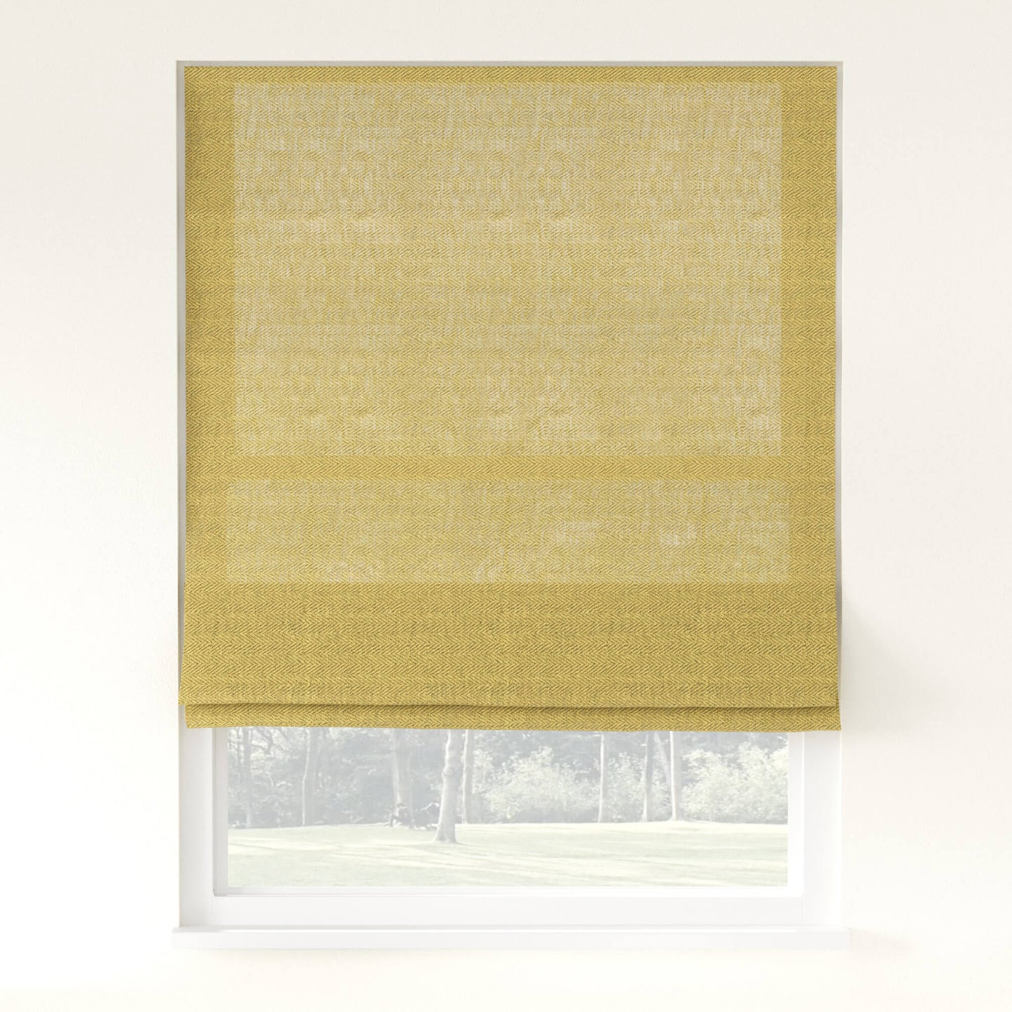 Chevron Herringbone Weave Linen  Roman Shade Cordless