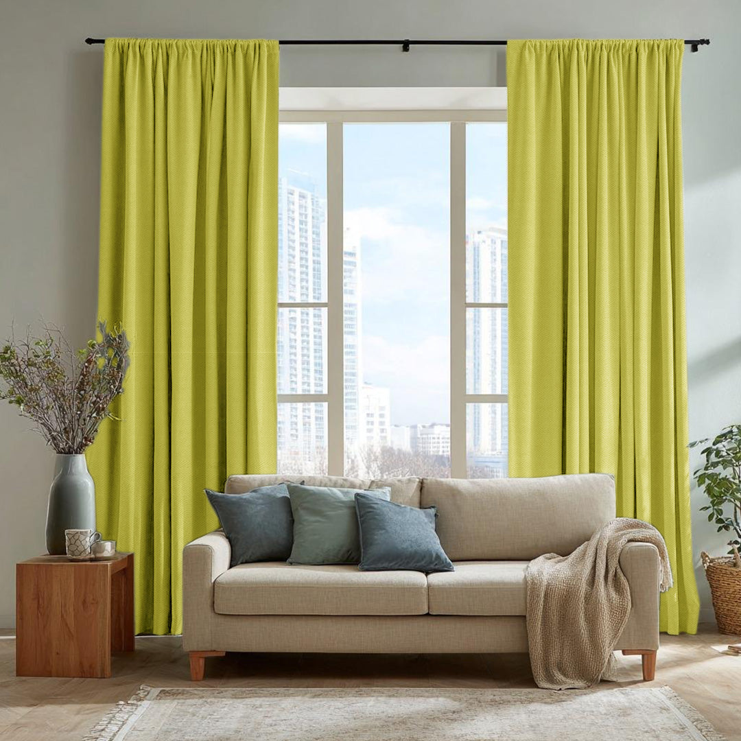Chevron Textured Linen Blend Drapes Soft Top