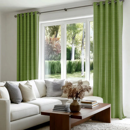 Chevron Textured Linen Blend Drapes Grommet - LuxDrape