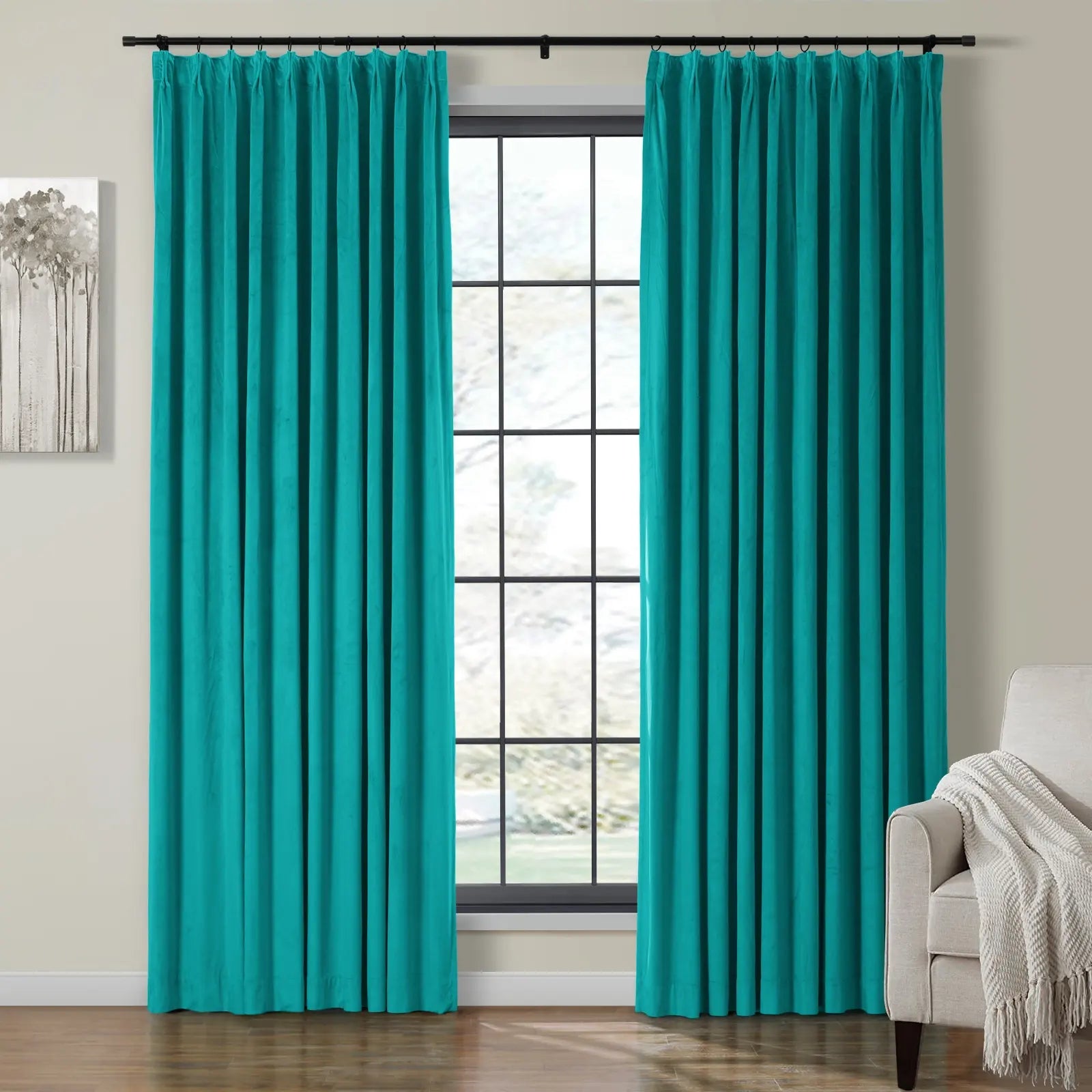 Velmor Velvet Drapes Pleated
