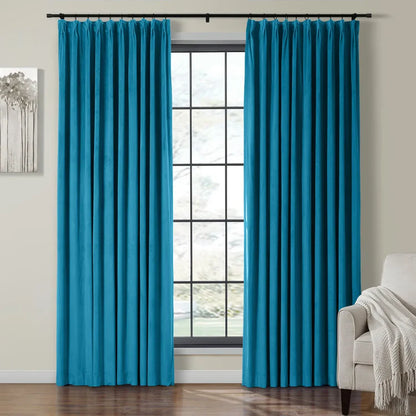 Velmor Pleated Velvet Curtains with Blackout Lining - LuxDrape