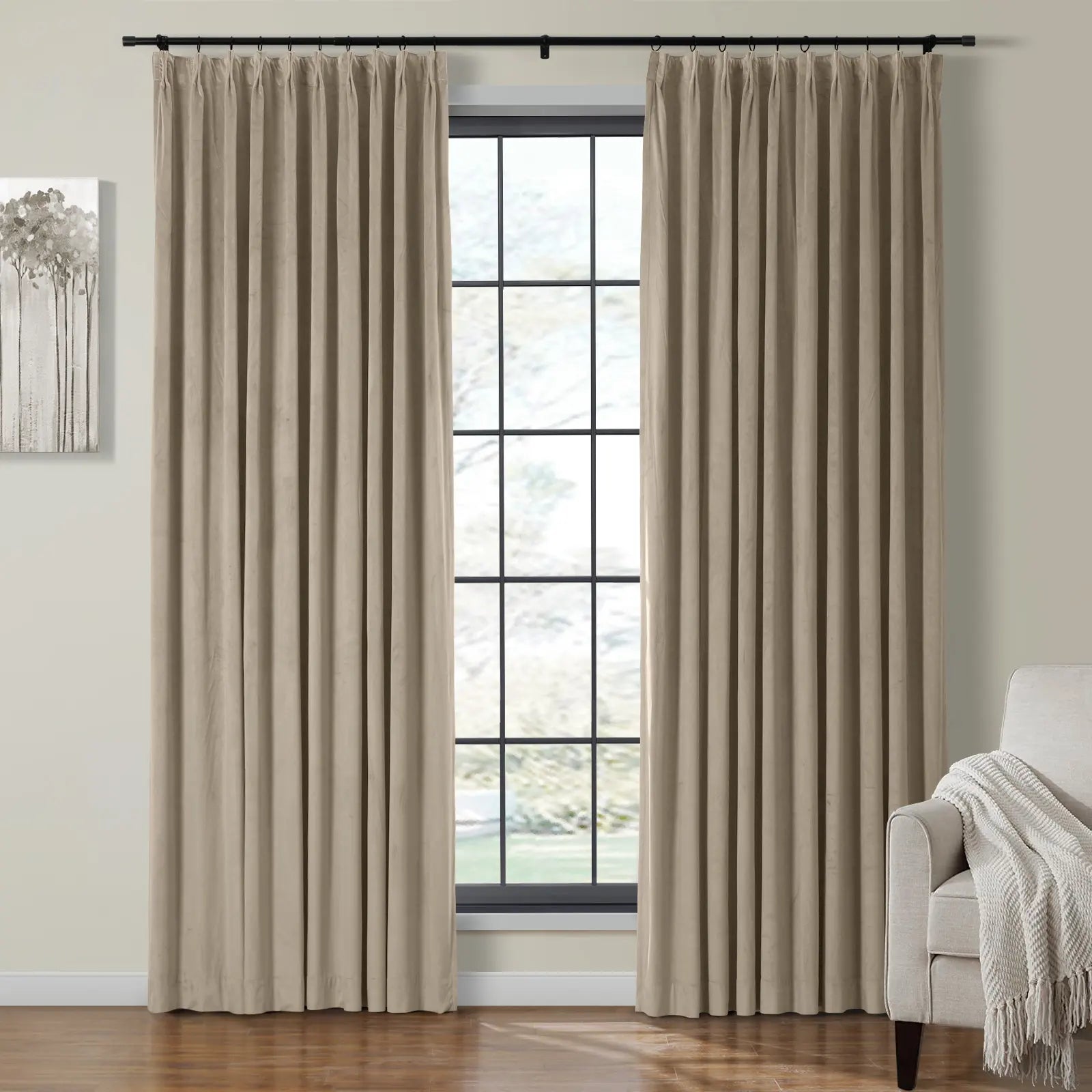 Velmor Velvet Drapes Pleated