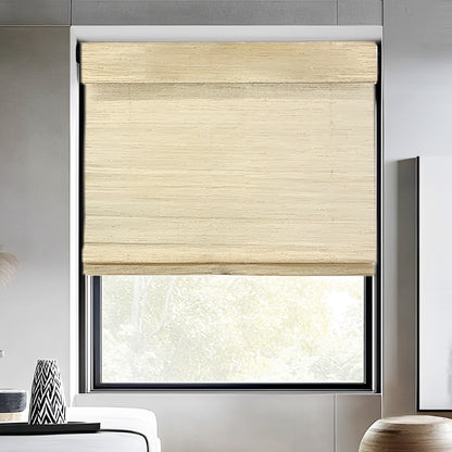 Ramie Woven Bamboo Shade, Amberwood