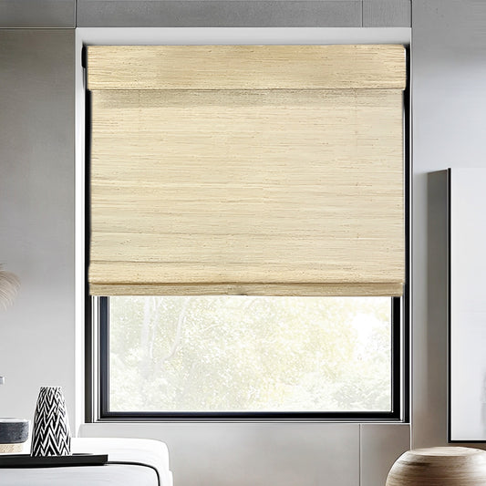 Ramie Woven Bamboo Shade, Amberwood