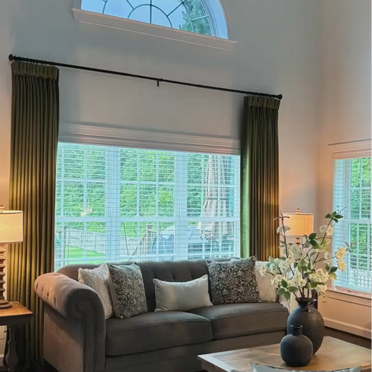 Chevron Textured Linen Blend Drapes Pleated