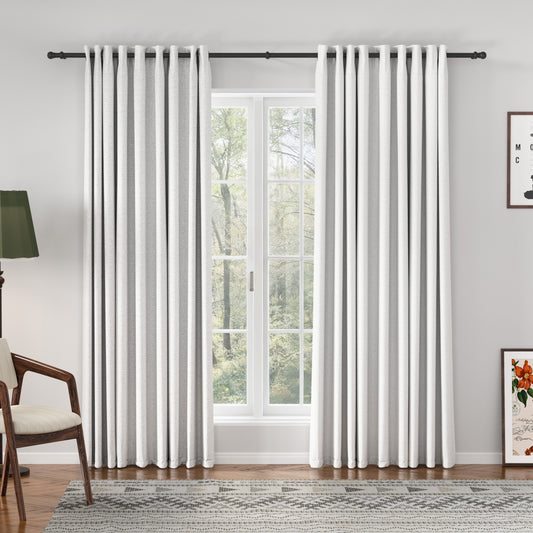 Chevron Textured Linen Blend Drape Grommet