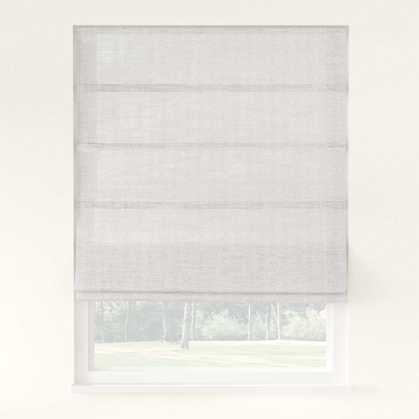 Chevron Herringbone Weave Linen  Roman Shade Cordless