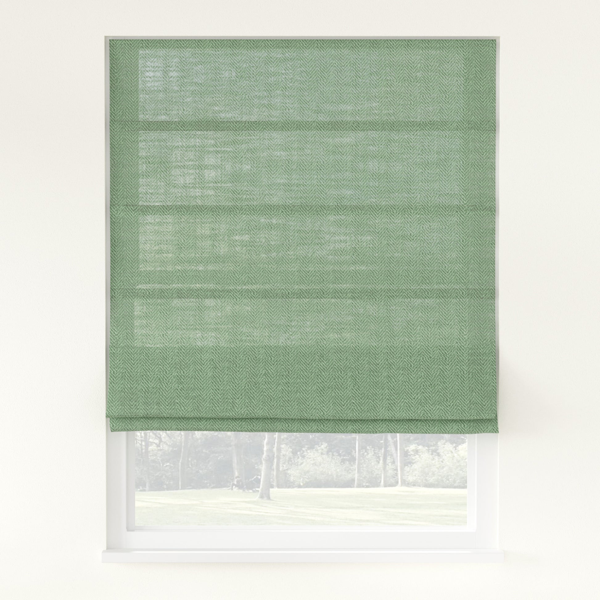 Chevron Herringbone Weave Linen Roman Shade Cordless - LuxDrape