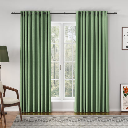 Chevron Textured Linen Blend Drapes Grommet