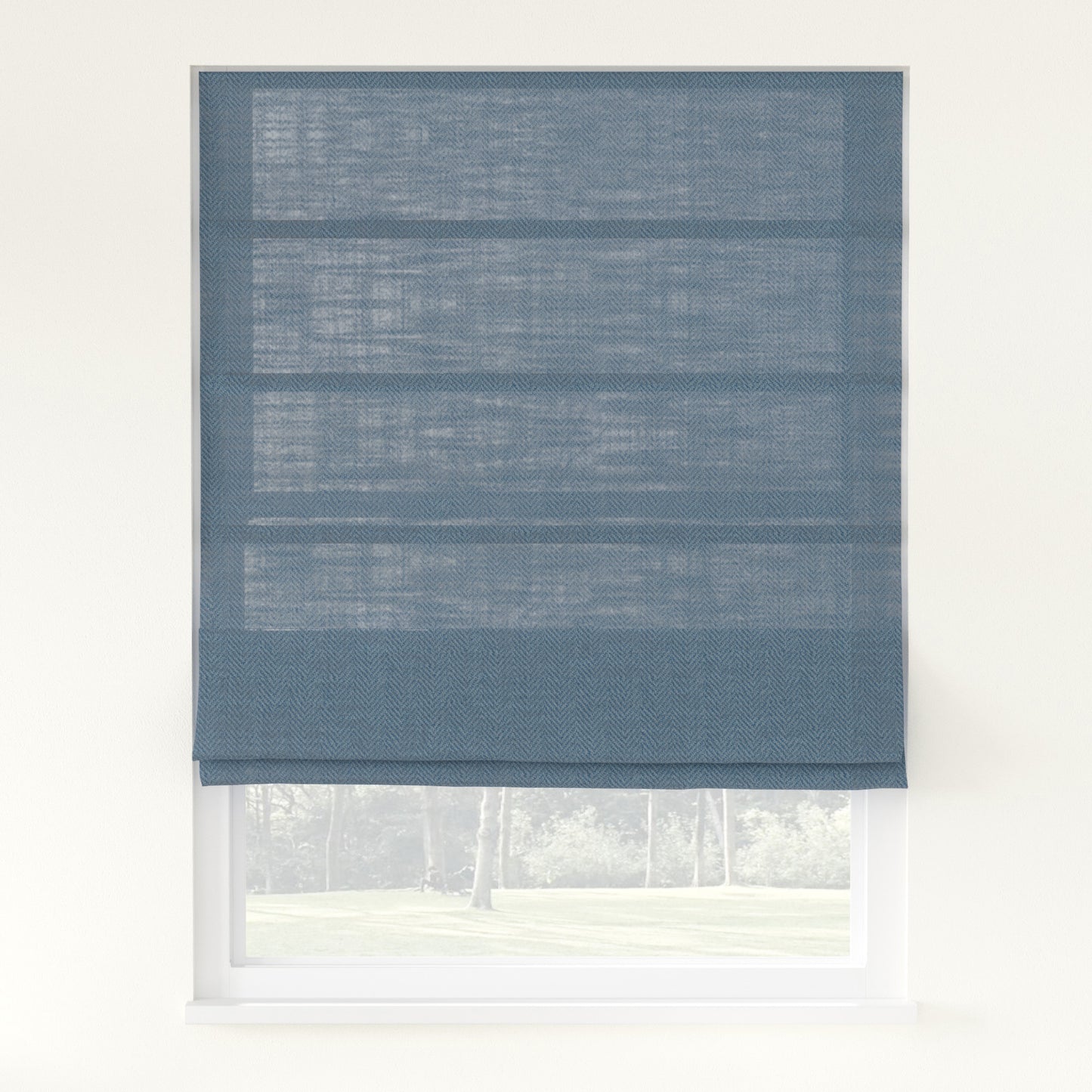 Chevron Herringbone Weave Linen  Roman Shade Cordless