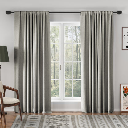 Chevron Textured Linen Blend Drapes Soft Top