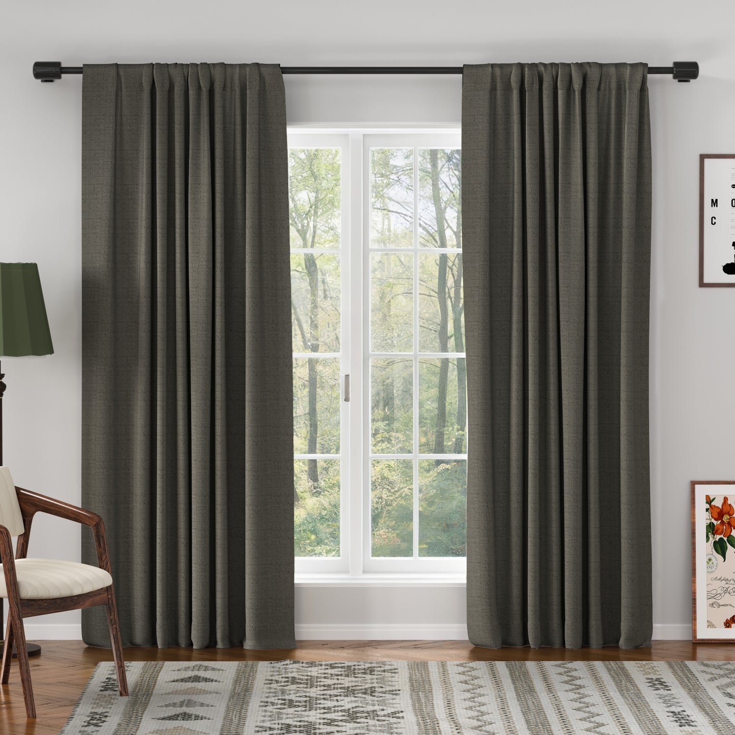 Chevron Textured Linen Blend Drape Soft Top