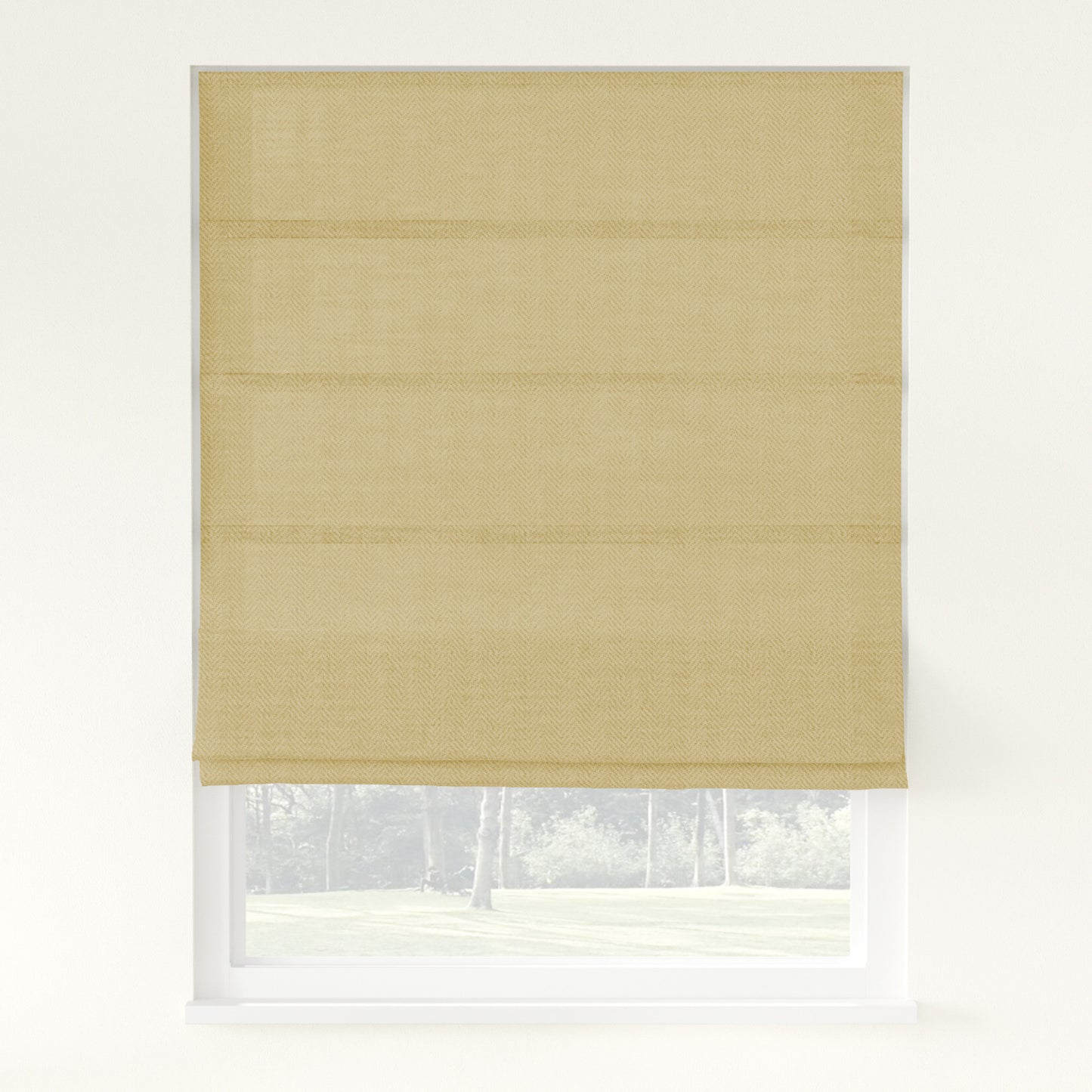 Chevron Herringbone Weave Linen  Roman Shade Cordless