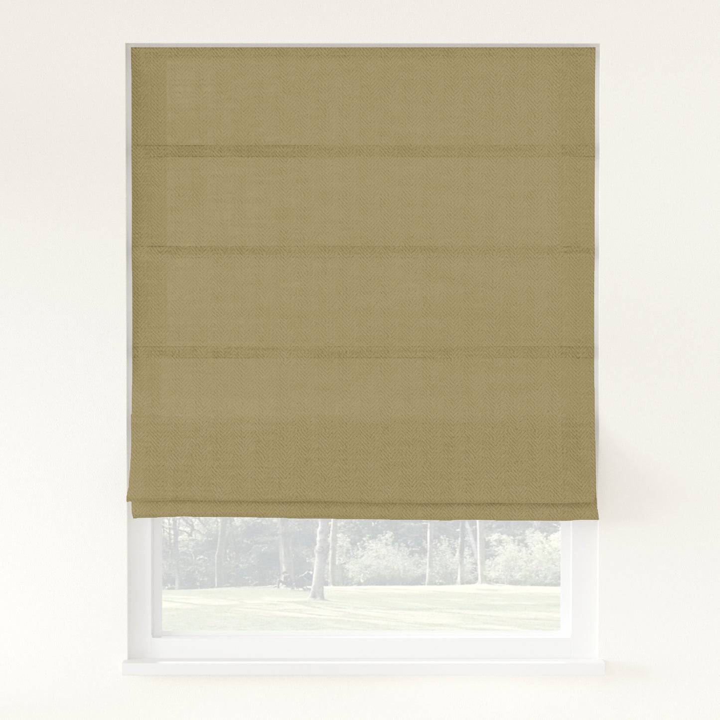 Chevron Herringbone Weave Linen  Roman Shade Cordless