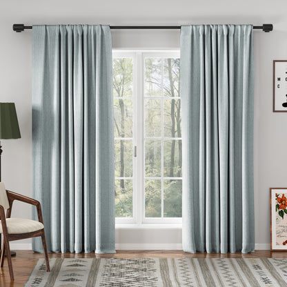 Chevron Textured Linen Blend Drapes Soft Top