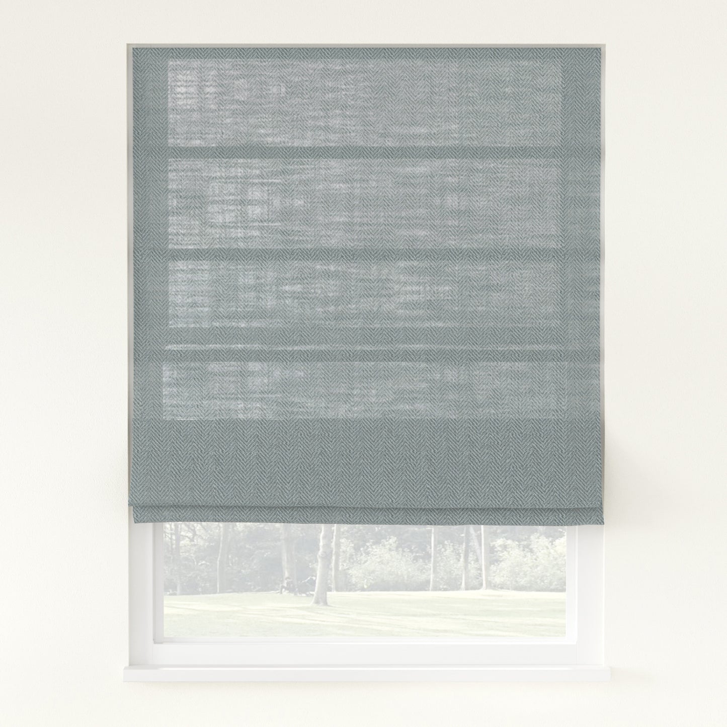 Chevron Herringbone Weave Linen  Roman Shade Cordless