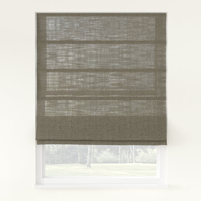 Chevron Herringbone Weave Linen  Roman Shade Cordless