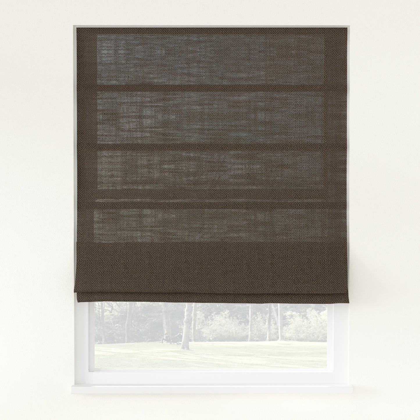 Chevron Herringbone Weave Linen  Roman Shade Cordless
