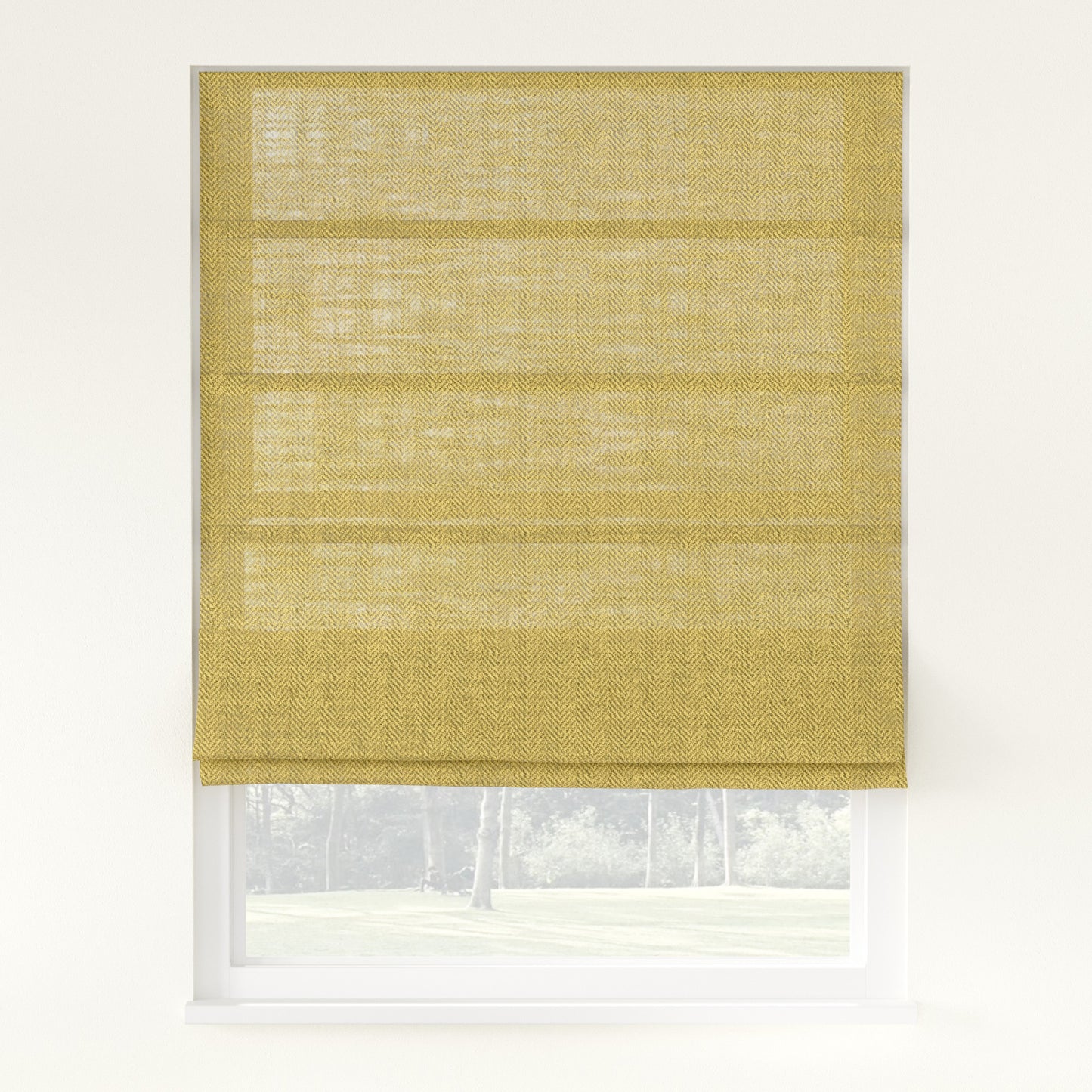 Chevron Herringbone Weave Linen  Roman Shade Cordless