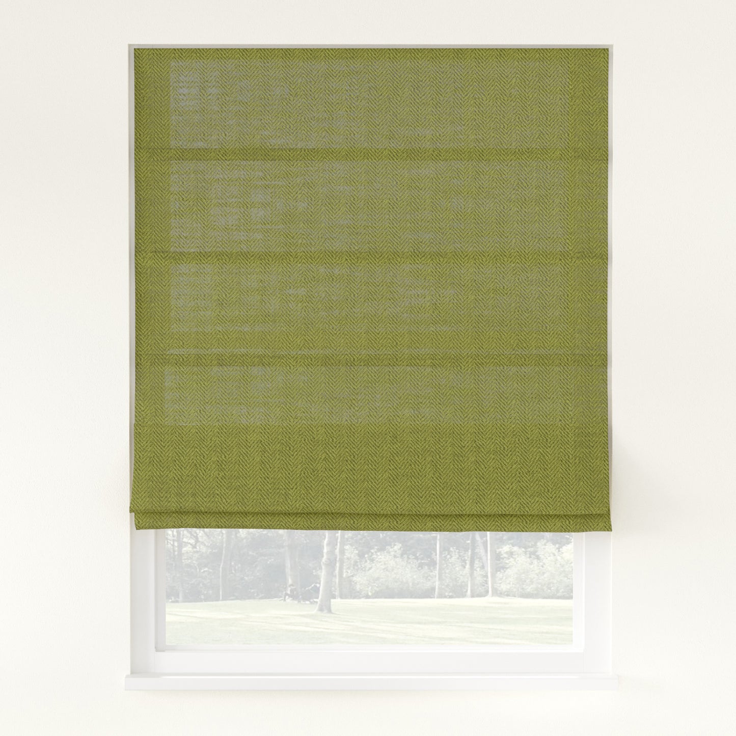 Chevron Herringbone Weave Linen  Roman Shade Cordless
