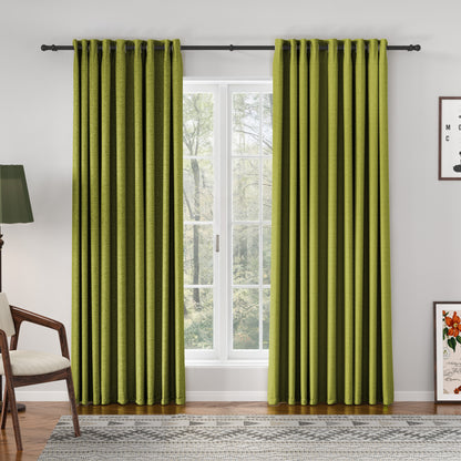Chevron Textured Linen Blend Drapes Grommet