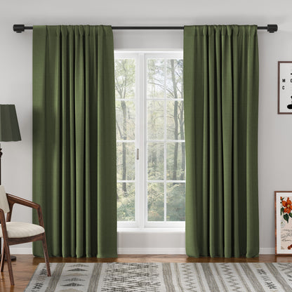 Chevron Textured Linen Blend Drapes Soft Top