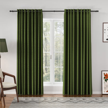 Chevron Textured Linen Blend Drapes Grommet
