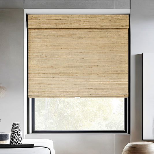 Ramie Woven Bamboo Shade, Beige - LuxDrape