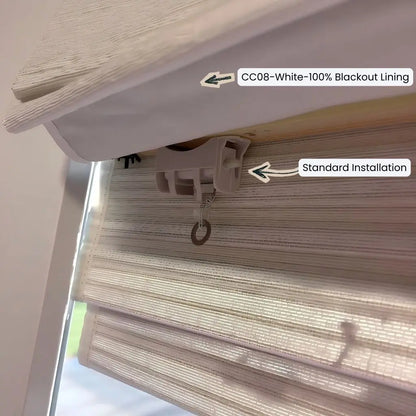 B1-11 Natural Jute Bamboo Wood Woven Blinds & Shades | Marble White LuxDrape