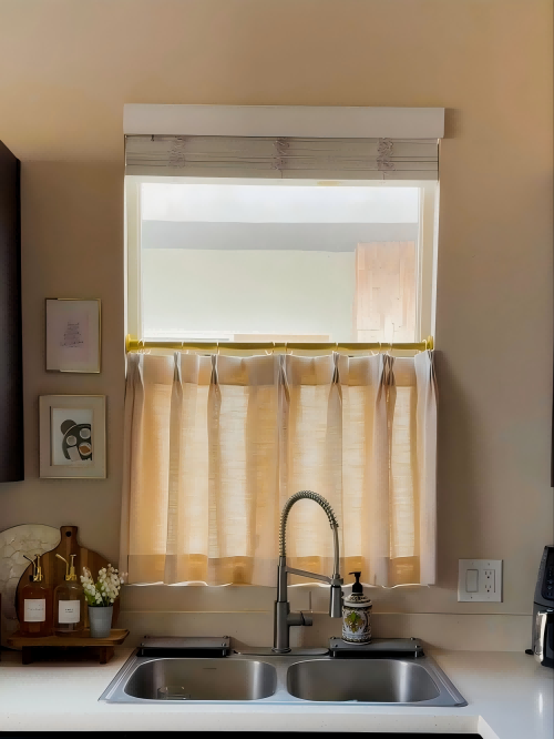Florence Cafe Curtains-Ivory White @ Allison