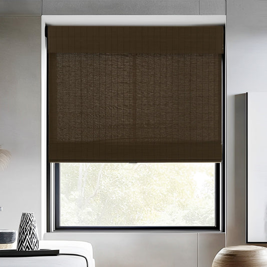 Woven Bamboo Shade, Deep brown - LuxDrape