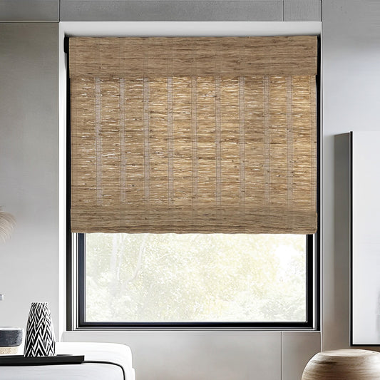 Ramie Woven Bamboo Shade, Latte Foam - LuxDrape