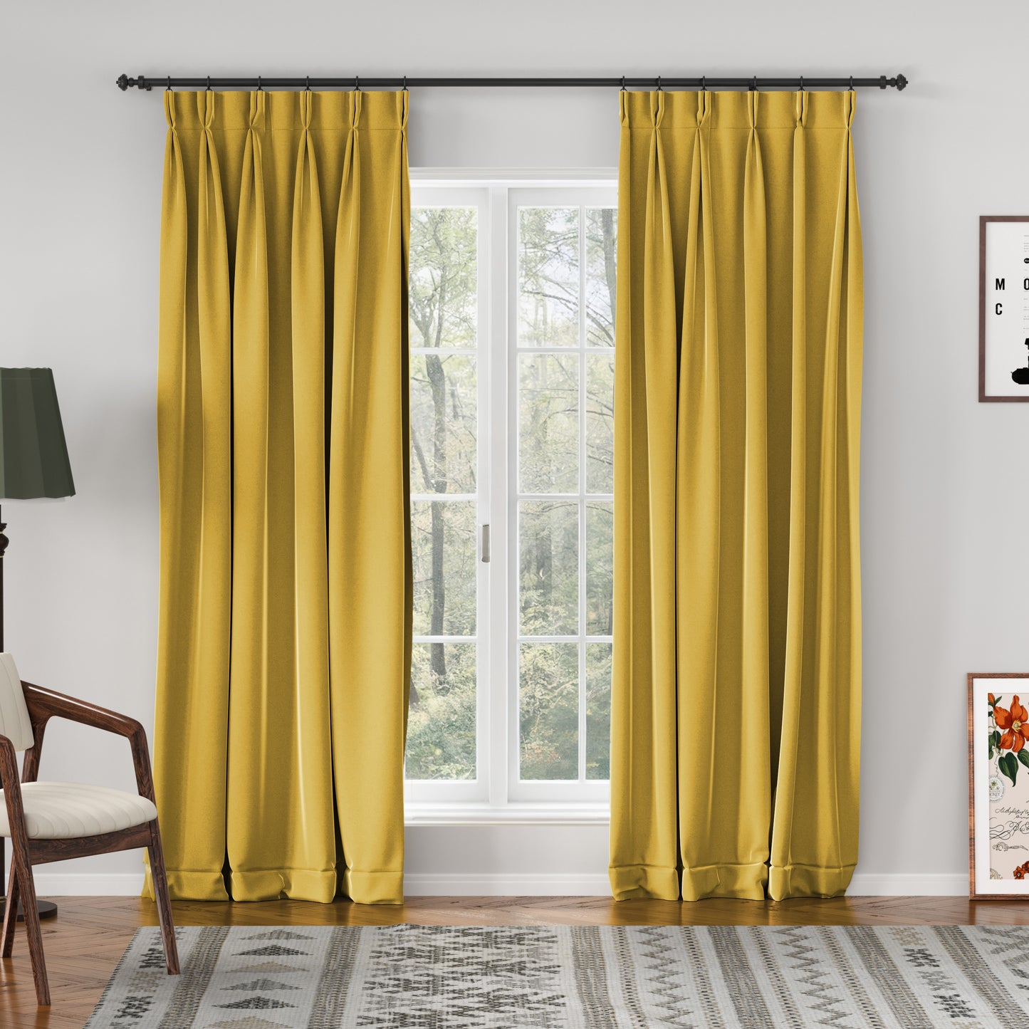 Velmor Velvet Drape Pleated