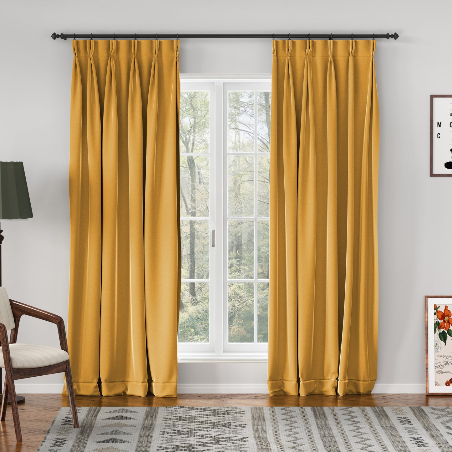 Velmor Velvet Drape Pleated