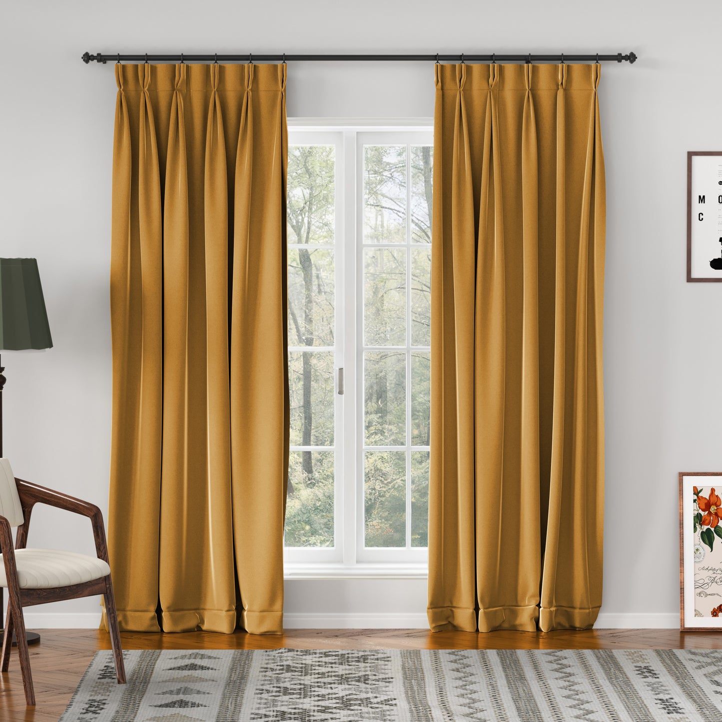 Velmor Velvet Drape Pleated