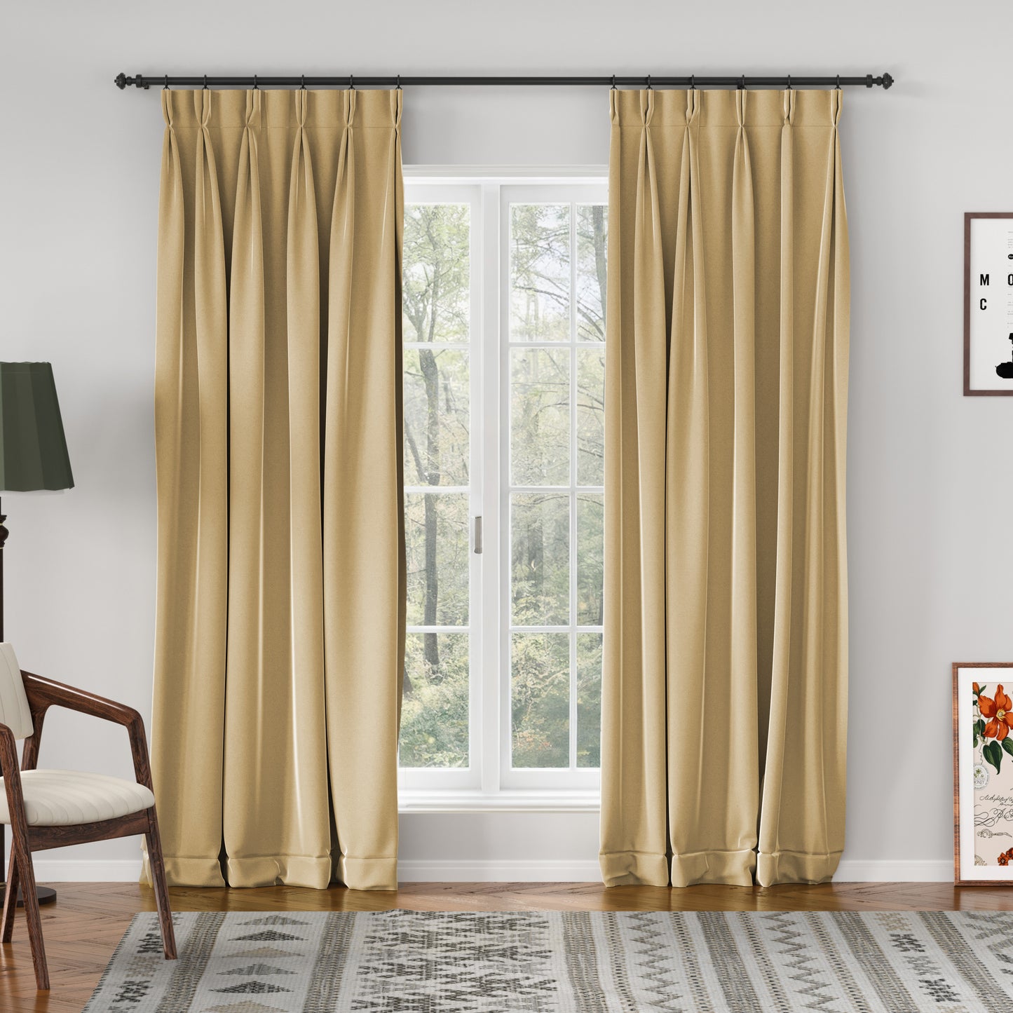 Velmor Velvet Drape Pleated