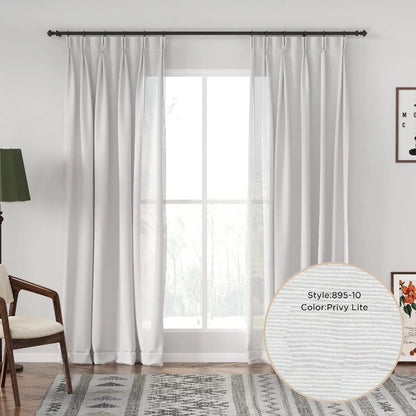Auriel Scratch Resistant Pet-Friendly Semi Sheer Curtain Pleated LuxDrape