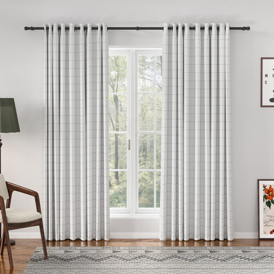 Sienna Striped Pattern Linen Blend Drape  Grommet