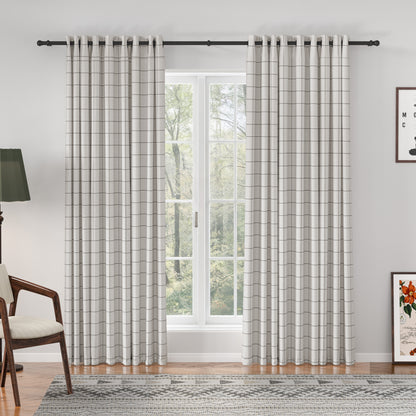Sienna Striped Pattern Linen Blend Drape  Grommet
