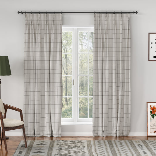 Sienna Striped Pattern Linen Blend Drape  Pleated