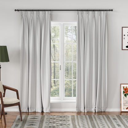 Sienna Striped Pattern Linen Blend Drape  Pleated