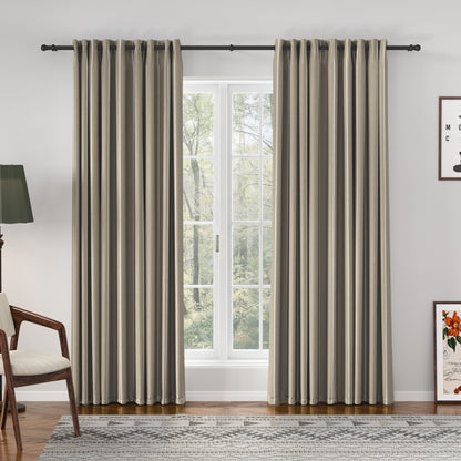 Sienna Striped Pattern Linen Blend Drape  Grommet